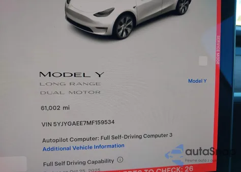 2021 Tesla Model Y Long Range Dual Motor All-Wheel Drive из США, поврежденный, VIN 5YJYGAEE7MF159534
